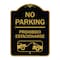 Signmission No Parking Prohibido Estacionarse W/ Car Tow Graphic, Black & Gold Alum, 18" x 24", BG-1824-23597 A-DES-BG-1824-23597 - alternate 1